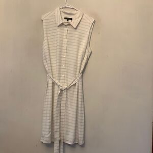 Adrianna Papell white striped sleeveless dress Size 14 NWT
